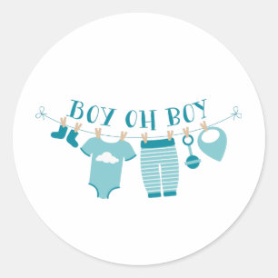 Sticker Rond Garçon Oh Boy