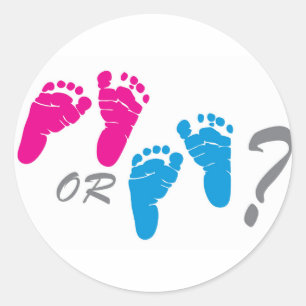 Sticker Rond garçon ou fille ? le genre indiquent la partie