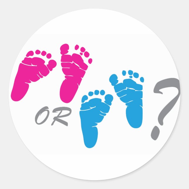 Sticker Rond garçon ou fille ? le genre révèle une fête ? (Devant)