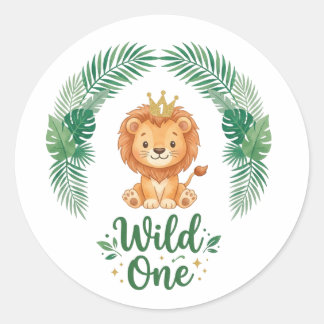 Sticker Rond Garçon ou fille pour le premier anniversaire, cour