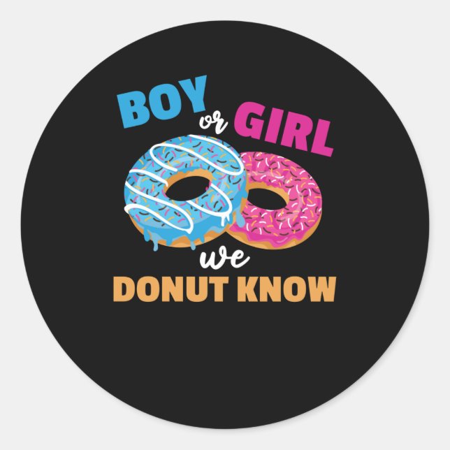Sticker Rond Garçon Ou Fille que nous ne connaissions Connaître (Devant)