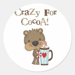 Sticker Rond Garçon Ours Fou Pour Les Vacances De Coca