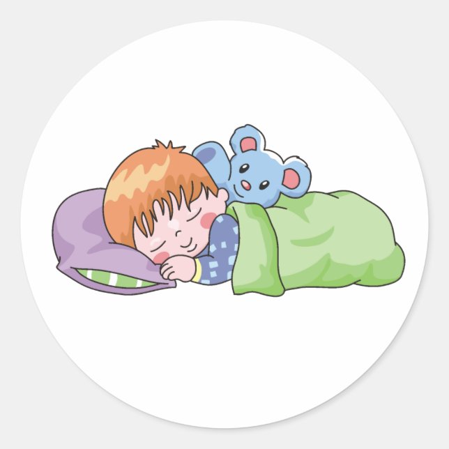 Sticker Rond Garçon qui dort (Devant)