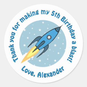 Sticker Rond Garçons Espace extra-atmosphérique Anniversaire 