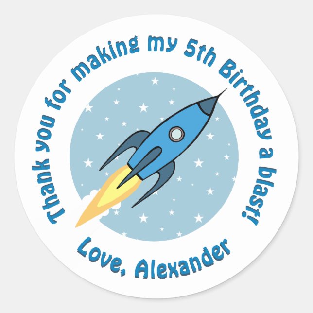 Sticker Rond Garçons Espace extra-atmosphérique Anniversaire Me (Devant)