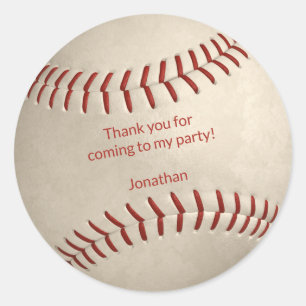 Sticker Rond garçons filles baseball softball party merci