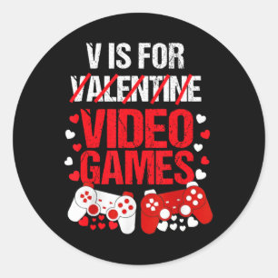 Sticker Rond Garçons Valentines Jour Jeu Enfants Valentines Jou