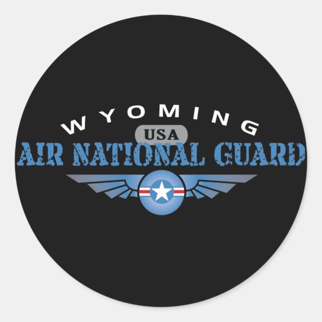 Sticker Rond Garde nationale aérienne du Wyoming (Devant)