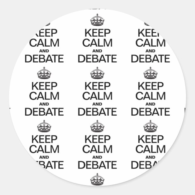 STICKER ROND GARDER CALME ET DÉBAT (Devant)