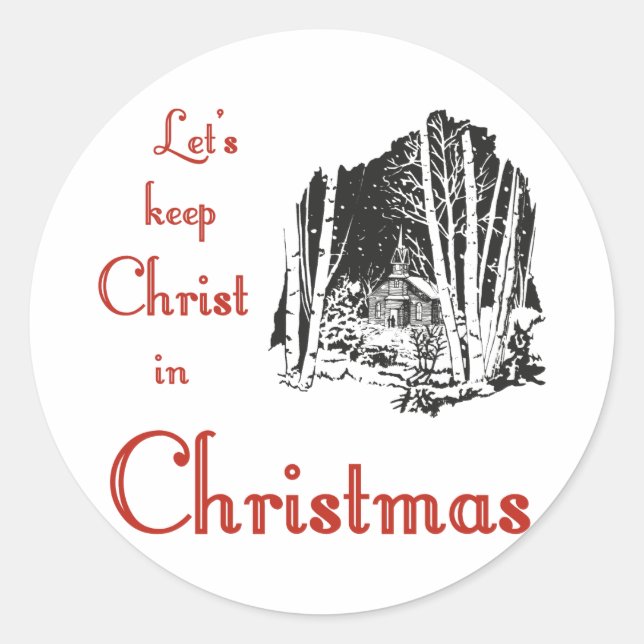 Sticker Rond Garder le Christ à Noël (Devant)