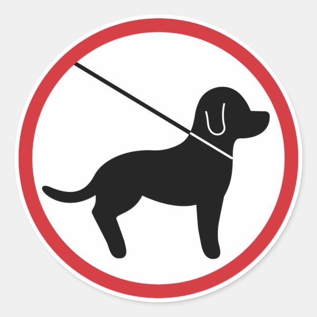 Sticker Rond Garder les animaux en laisse (Devant)
