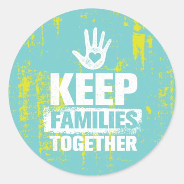 Sticker Rond Garder les familles unies (Devant)