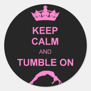 Sticker Rond Gardez calme et gymnase tumultueuse