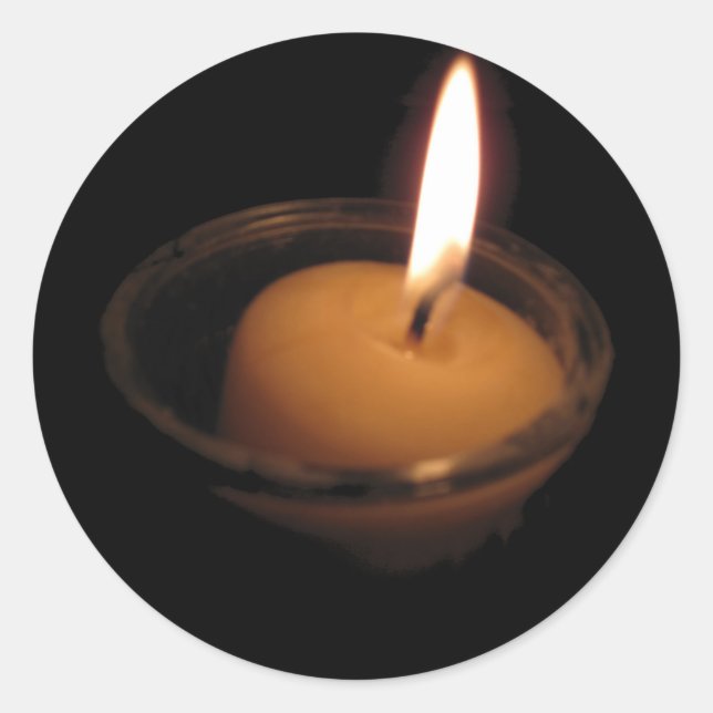 Sticker Rond Gardez la flamme brûler la bougie (Devant)