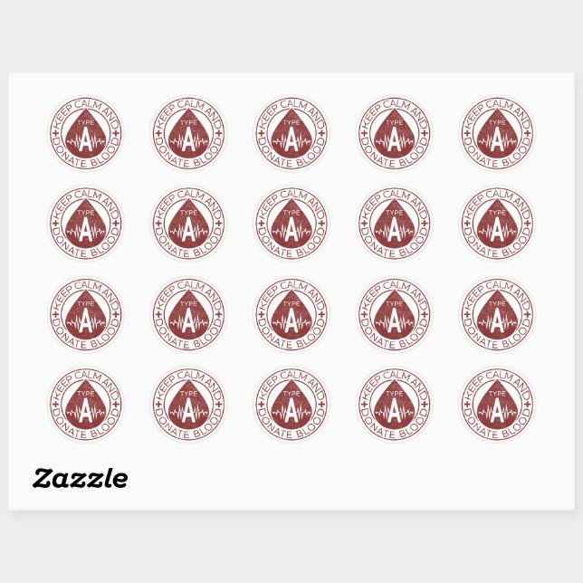 Sticker Rond Gardez Le Calme Et Faites Un Don De Sang Emblème T (Feuille)