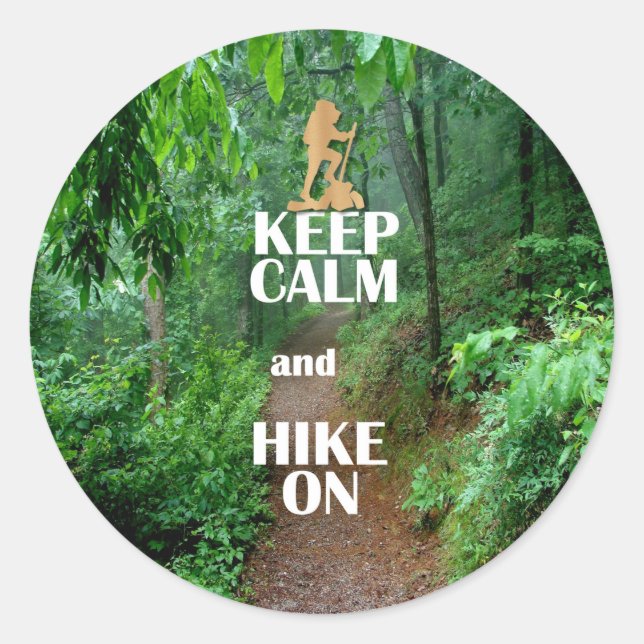 Sticker Rond Gardez le calme et la marche (Devant)