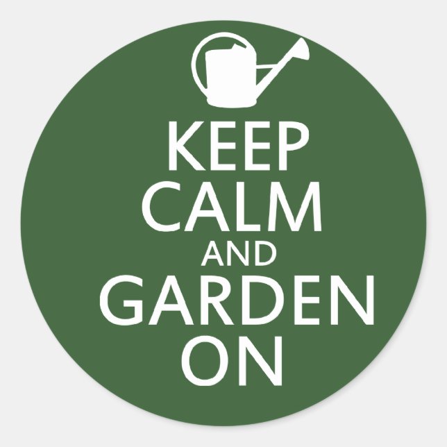 Sticker Rond Gardez le calme et le jardin allumés (Devant)