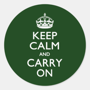 STICKER ROND GARDEZ LE CALME ET PORTEZ SUR LE VERT