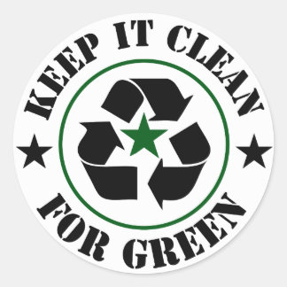 Sticker Rond Gardez-Le Propre Pour Le Logo Vert