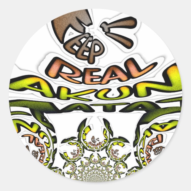 Sticker Rond Gardez-le réel : Art Kaleidoscope Impression/Graph (Devant)