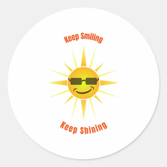 Sticker Rond Gardez le sourire et continuez à briller (Devant)