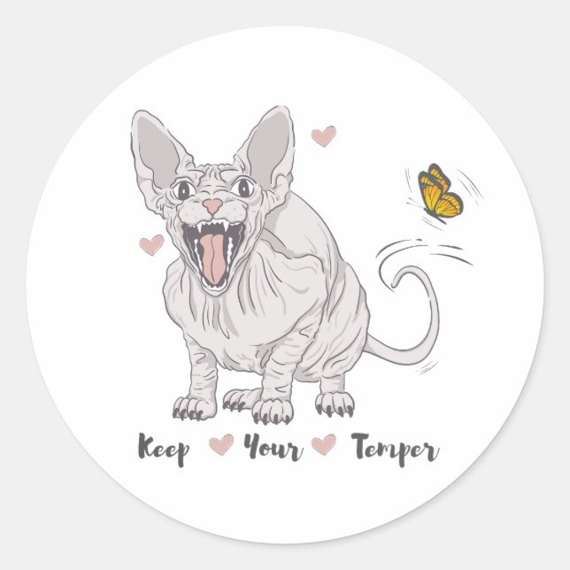 Sticker Rond Gardez votre calme (Devant)
