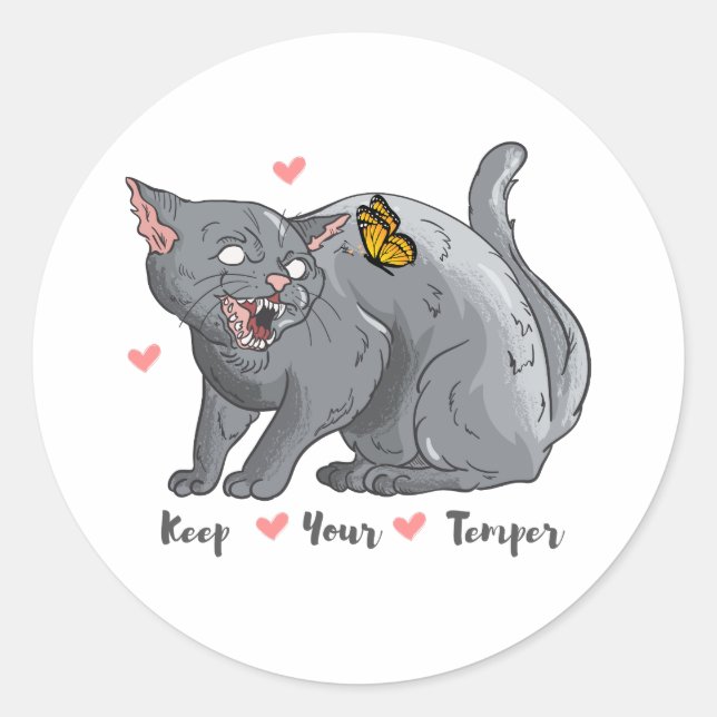Sticker Rond Gardez votre calme (Devant)