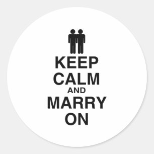 Sticker Rond Gardez votre calme et continuez à vous marier-