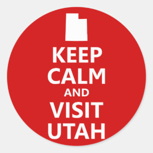 Sticker Rond Gardez votre calme et visitez l'Utah