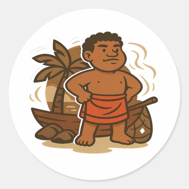 Sticker Rond Gardien de l'île de Dumi (Devant)