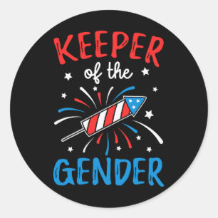Sticker Rond Gardien Du Genre Révèle Drôle 4 juillet Ba