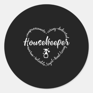 Sticker Rond Gardien, gardien de maison, nettoyeur de maison