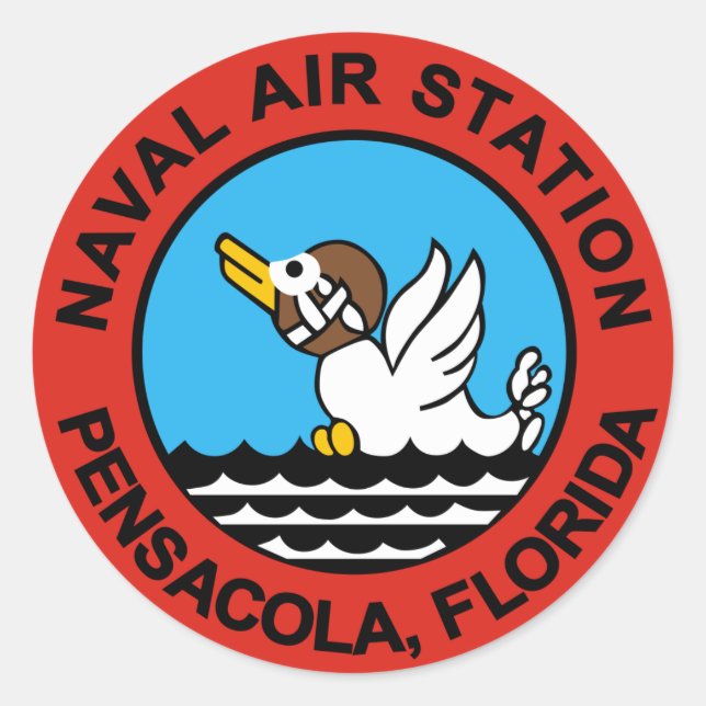 Sticker Rond Gare Aérienne Navale Pensacola (Devant)