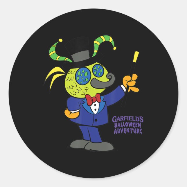 Sticker Rond Garfield L'Halloween Volant (Devant)