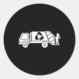 Sticker Rond Garge Camion Recyclage des déchets Collecteur Eart
