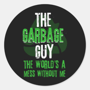 Sticker Rond Garge Camion Recycle Déchets Collector Earth Da