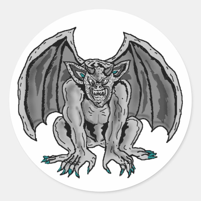 Sticker Rond Gargoyle gris/gris (Devant)