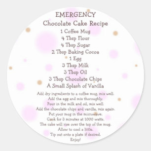 Sticker Rond Gâteau au chocolat dans une recette de viande - St