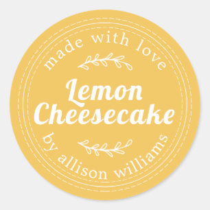 Sticker Rond Gâteau au fromage au citron fait maison rustique j