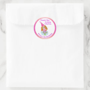 Sticker Rond Gâteau Cavalier King Charles Anniversaire Aquarell