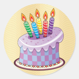 Sticker Rond Gâteau d'anniversaire
