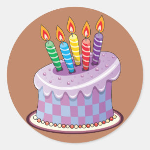 Sticker Rond Gâteau d'anniversaire
