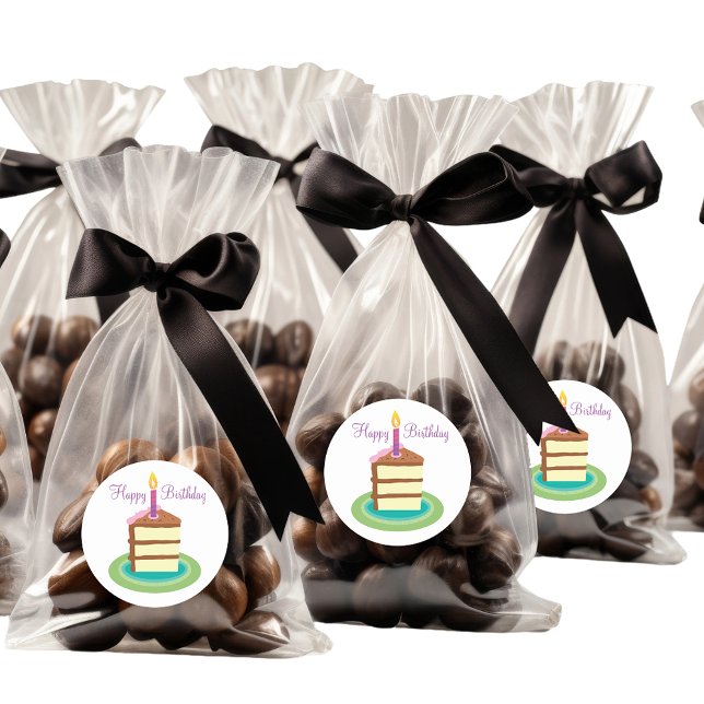 Sticker Rond Gâteau d'anniversaire au chocolat (Créateur téléchargé)