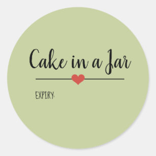 Sticker Rond Gâteau dans un Jar vert sauge