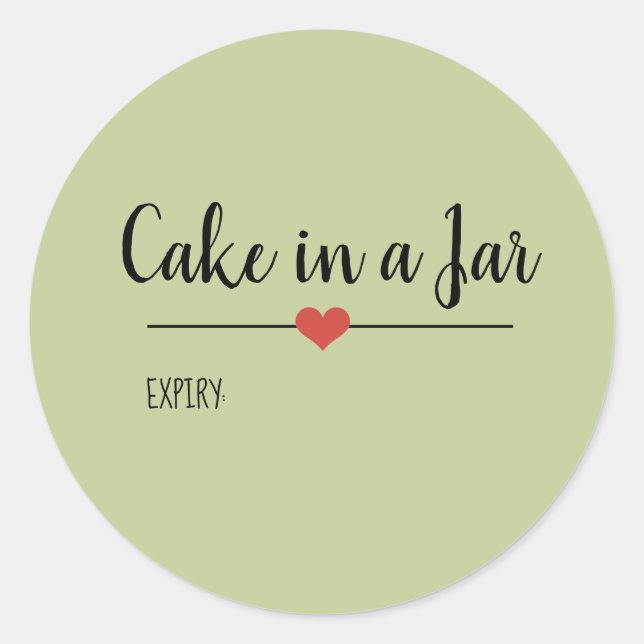 Sticker Rond Gâteau dans un Jar vert sauge (Devant)