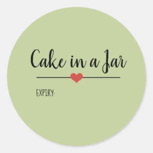 Sticker Rond Gâteau dans un Jar vert sauge
