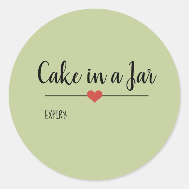 Sticker Rond Gâteau dans un Jar vert sauge (Devant)