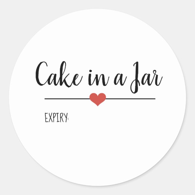 Sticker Rond Gâteau dans un script blanc Jar (Devant)