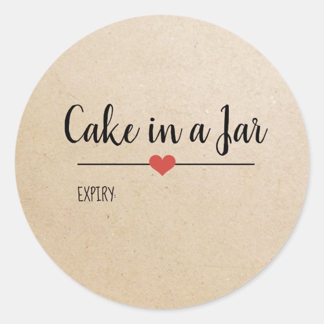 Sticker Rond Gâteau dans un script Jar kraft personnalisé Class (Devant)