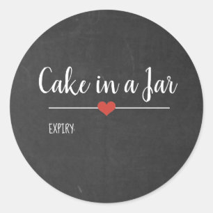 Sticker Rond Gâteau dans un tableau noir Jar personnalisé